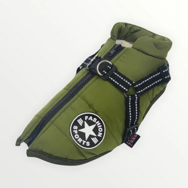 PawGuard™ – Vandtæt Vinterjakke med Integreret Sele